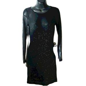 Dear Moon Black Long Sleeve Cocktail Dress